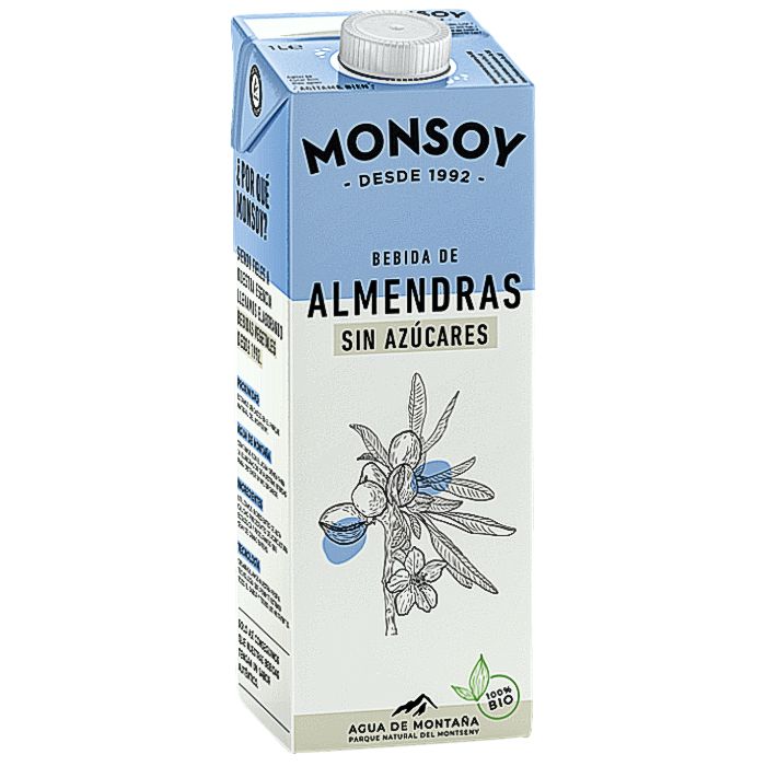 BEBIDA ALMENDRAS S/AZÚCAR ECO Monsoy 1 l