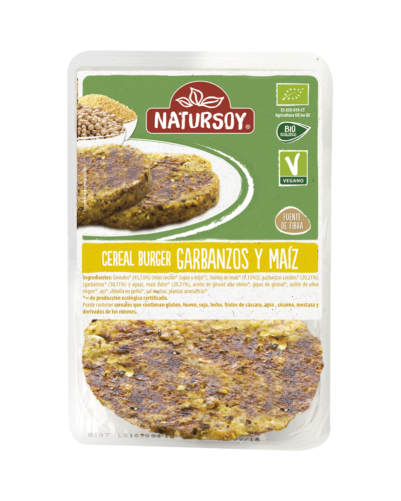 MIJO BURGER MAÍZ, GARBANZOS Y PIPAS Natursoy 200 g