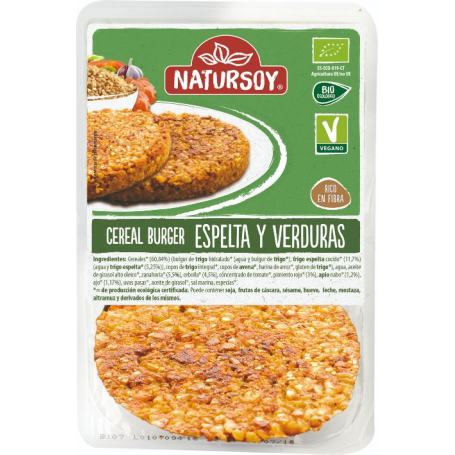 HAMBURGUESA D'ESPELTA I VERDURES Natursoy 200 g