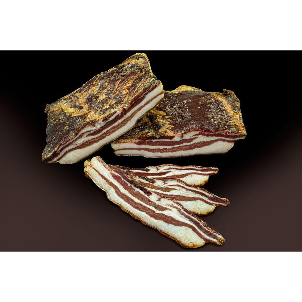 TROZOS BACÓN CURADO AHUMADO L'Esquiador 200-300 g (kg)