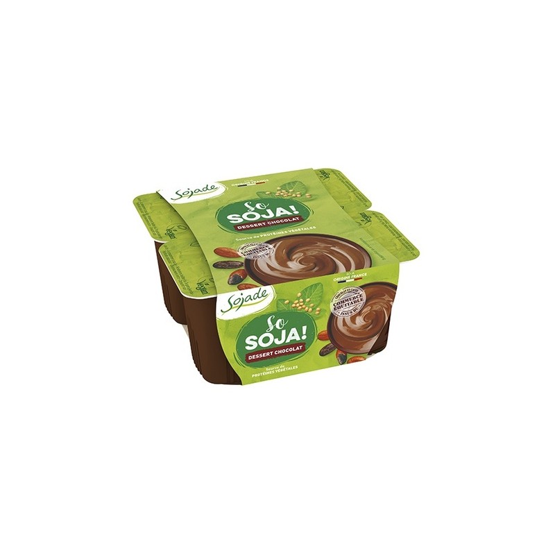 POSTRE DE SOJA CON CHOCOLATE ECO Sojade 4X100 g