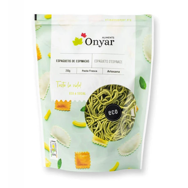 ESPAGUETIS D'ESPINACS ECO Onyar 250 g