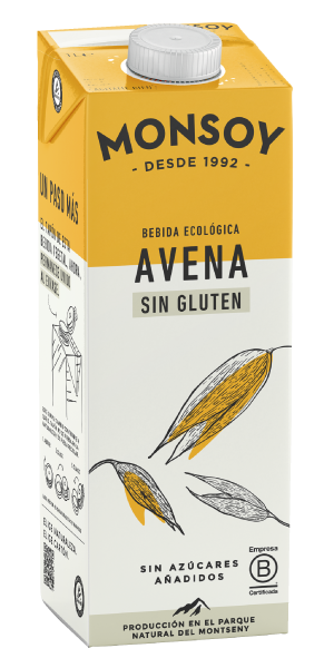 BEBIDA AVENA SIN GLUTEN Monsoy 1 l
