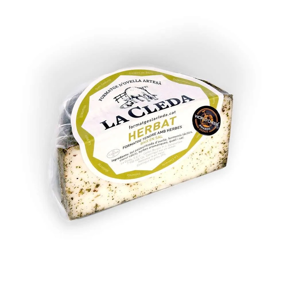 FORMATGE HERBAT D'OVELLA La Cleda peça 220 g aprox. (preu kg)