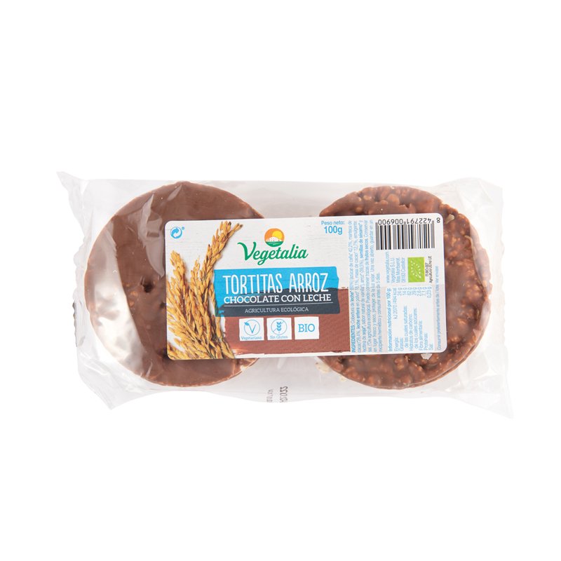 TORTITAS DE ARROZ CHOCOLATE LECHE Vegetalia 100 g