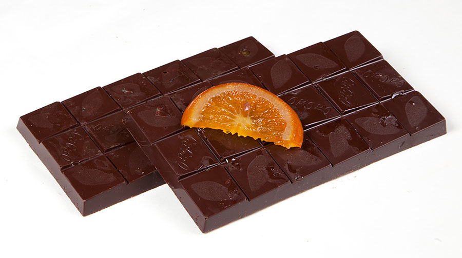 XOCOLATA NEGRE AMB TARONJA 70% SÃO TOMÉ Salt del Colom 100 g