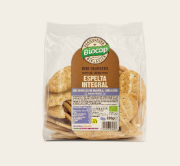 MINI CRACKER ESPELTA INT. SEMILLAS DE AMAPOLA, LINO Y CHIA ECO Biocop 200 g