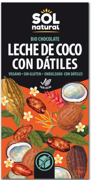 TABLETA DE CHOCOLATE BEGUDA DE COCO Y DATILES ECO Sol Natural 70 g