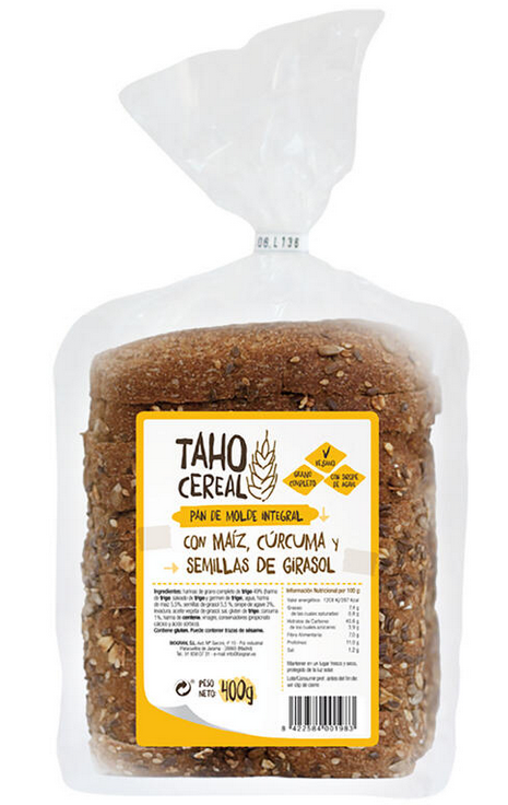 PA DE MOTLLE INTEGRAL PANÍS, CÚRCUMA I LLAVORS DE GIRA-SOL Taho 400 g