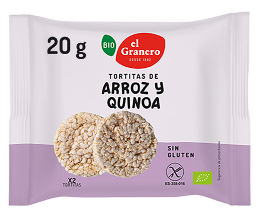 PROMOCIÓ 25% COQUES D'ARRÒS AMB QUINOA ECO El Granero 20 g