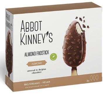 GELAT D'AMETLLA AMB COBERTURA DE XOCOLATA ECO Abbot Kinney's 3x80 g