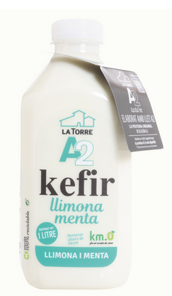 QUÈFIR DE VACA AMB LLIMONA I MENTA La Torre 1 litre