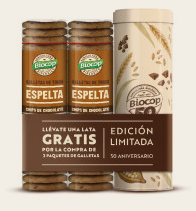 GALETA CIVADA INTEGRAL CHIPS XOCO + LLAUNA ANIVERSARI ECO Biocop 2x250 g 