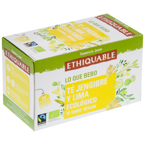 [381] TÉ VERDE CEYLAN JENJIBRE Y LIMA ECO Ethiquable 36 g