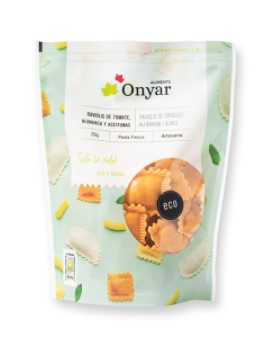 [VFR-TOMALF250] RAVIOLIS TOMATE ALBAH. Y ACEITUNAS Onyar 250 g