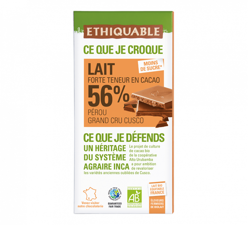 XOCOLATA 56% AMB LLET PERÚ Ideas 100 g