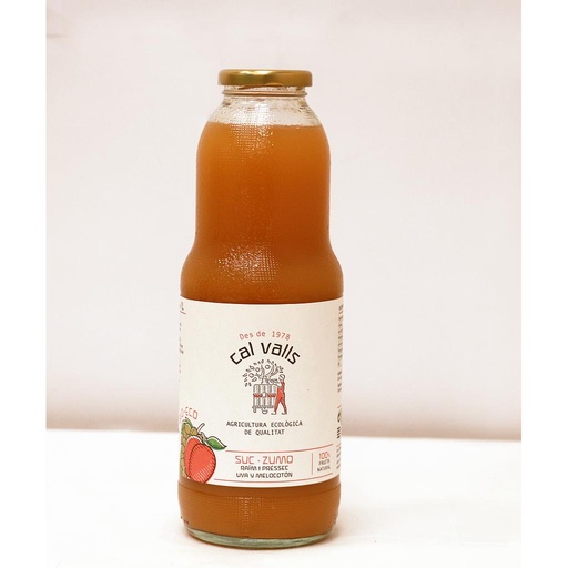 [0018112C] ZUMO DE UVA I MELOCOTÓN ECO Cal Valls 1 l