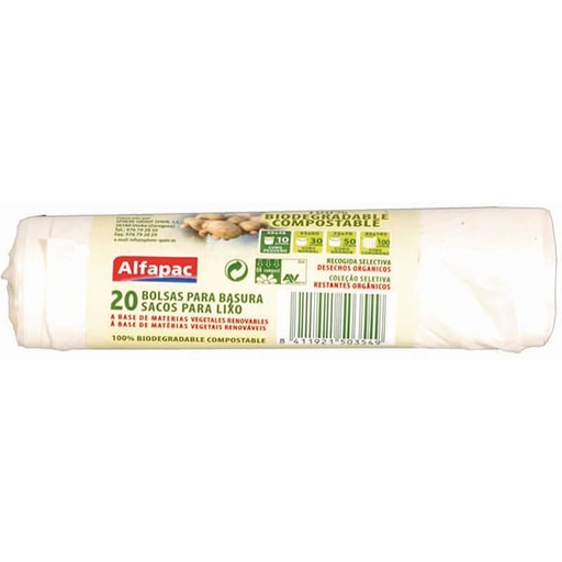 BOLSA DE BASURA BIO 45x48cm Alfapac 20 uds.