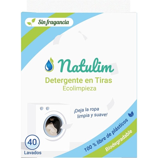 TIRAS DE DETERGENTE SIN FRAGANCIA Natulim 40 uds.