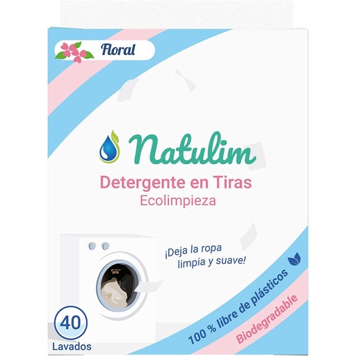 TIRAS DE DETERGENTE FLORAL Natulim 40 uds.