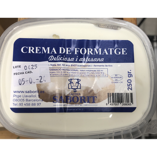 CREMA DE FORMATGE Saborit 250 g
