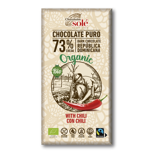 [1669] CHOCOLATE NEGRO 73% CHILI Solé 100 g