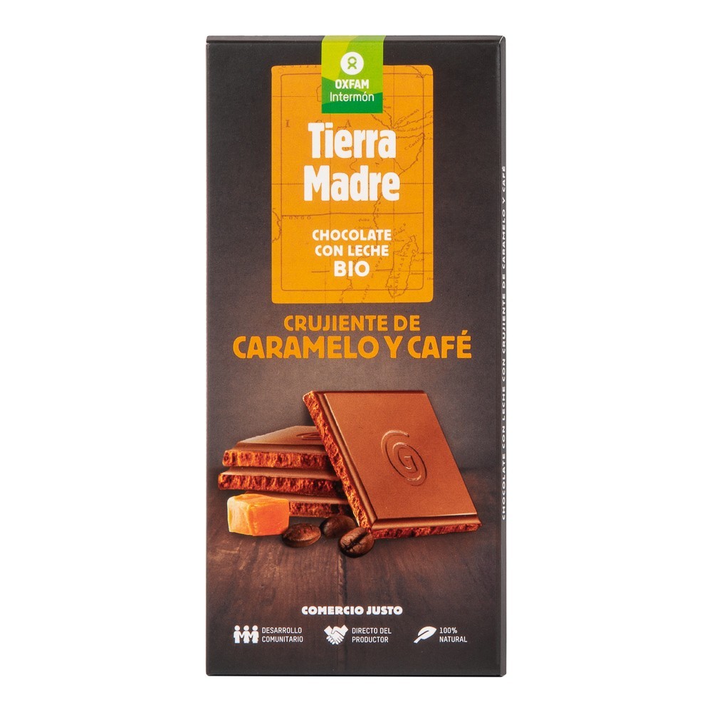 CHOCOLATE CON LECHE CRUJ. CARAMEL Y CAFÉ ECO Oxfam 100 g