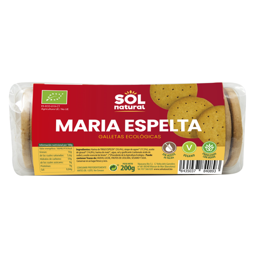 [700905] C. BÀSICA - GALETA MARIA ESPELTA ECO Sol Natural 200 g