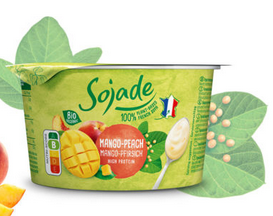 [15350314] POSTRE DE SOJA CON MANGO Y MELOCOTÓN ECO Sojade 150 g