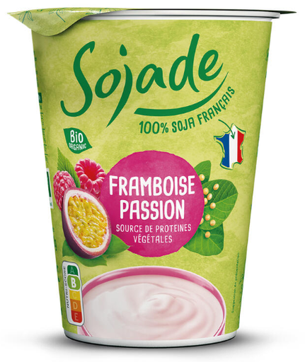 [500114] POSTRE DE SOJA CON FRAMBUESA Y MARACUYÁ ECO Sojade 400 g