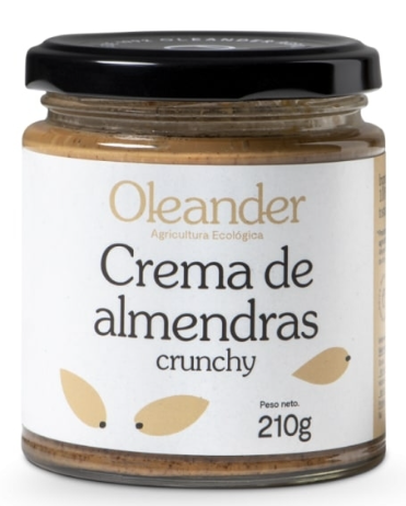 [049604] CREMA DE ALMENDRAS CRUJIENTES TOSTADAS CON PIEL ECO Oleander 210 g
